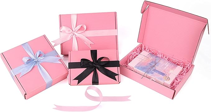 Pink Shipping Boxes for Small Business Pack of 25-10x8x2.7 inches Cardboard Corrugated Mailer Boxes for Shipping Packaging Craft Gifts Giving Products