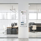SWANCROWN Enclosed Bulletin Board Magnetic Dry Erase Noticeboard Lockable Display Boards White with Aluminium Frame 38x14inch(4xA4)