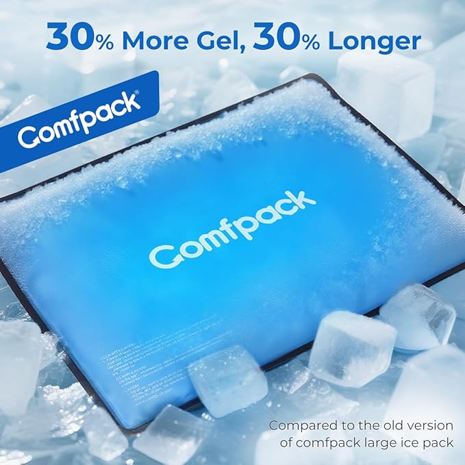 XL Ice Pack for Injuries Reusable, Flexible Hot Cold Pack 21.7 x 13 with 3 Straps for Full Back, Shoulder, Knee, Cold Pack Pain Relief for Swelling, Bruises, Muscle Pain, Inflammation