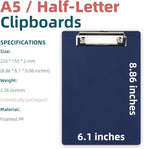 Small Clipboards 6" X 9" Mini Clipboards 4-Pack Half Letter Memo Size Clipboard Menu Pads Receipt Clips for School Office Restaurant Cafe Hotel Black (Black Clip)