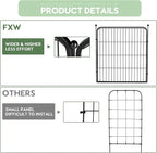 ZXMOTO Outdoor Garden Fence with Gate 24 Pack 32in (H) x 55ft (L), Heavy Duty Metal, Decorative Outdoor Yard Fencing for Dogs, Temporary Dog Fence for Backyard, Patio, Garden (Easy Setup)
