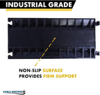 Kable Kontrol Atlas Cable Protector Wire Ramp - 3 Channel - 1 Pc - 35” Long Black & Yellow - 24000 Lbs Load Capacity - Rubber Speed Bump Wire Protector Cord Cover - CP9973