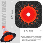 Fluorescent Orange/Green PVC Traffic Cones, Heavy Black Base Parking Lot Cone Structurally Stable Weatherproof Road Construction Safety Cones (8, Orange, 12" Small)