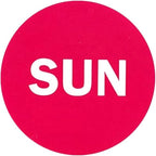 2" Round Hot Pink Day of The Week Color Coding Stickers, 500 per Roll (Sun)