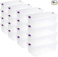 Sterilite 16-Pack 110 Quart ClearView Latch Box, Stackable Organizer Bins with Latching Lids - Clear Plastic Organization Containers for Closet, Bedroom, Shelving Units and Everyday Home Storage
