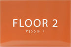 6" X4" Floor 2 Sign - ADA Compliant Tactile Graphics Grade 2 Braille Text | Wall Mount Plastic Directional Assistance, Floor Number Sign for Office, Schools, Hospitals, Apartments