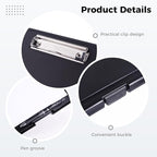 12PCS Plastic Clipboards with Storage, 9.5 x 13.5 Heavy Duty Portable Writing Boards for A4 Paper, Nursing Foldable Clip Board with Metal Clip for Nurse Teacher Student Classroom Office (Bright Color)