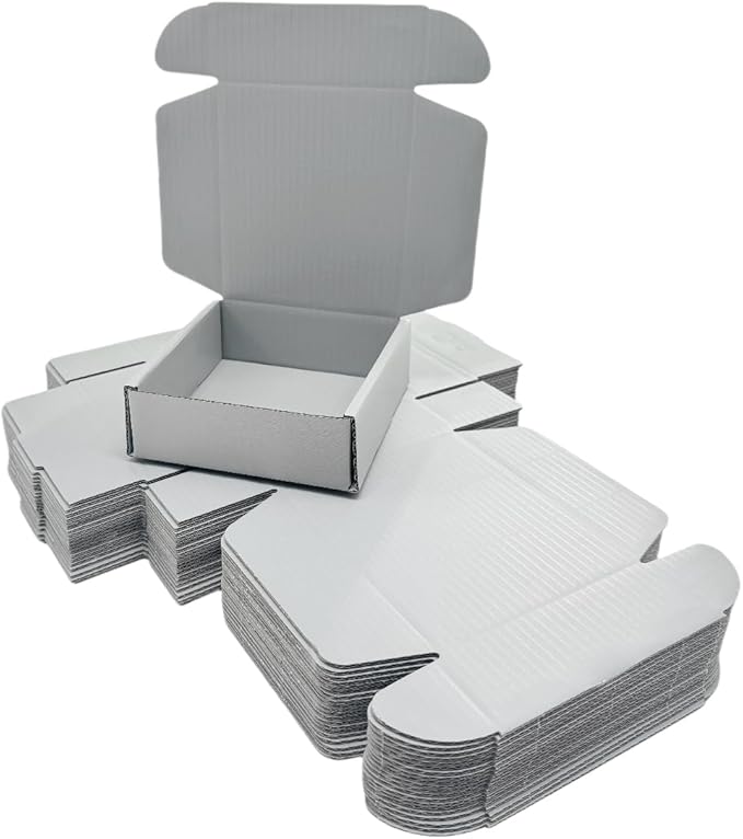 50 Pcs 6.3 x 6 x 1.6 inches Shipping Boxes for Small Business Cardboard Corrugated Mailer Boxes for Shipping Packaging Holidays Craft Gifts Giving Products (Gray, 6.3 x 6 x 1.6")