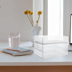 Stackable Desk Organizer Tray Paper Holder for Office File Storage and Document Sorting Practical Desktop Letter Tray for School and Home Use