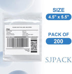 4.5'' x 5.5'' 200 Packs Packing List Envelopes, SJPACK Shipping Label Sleeves, Shipping Label Pouches, Clear Adhesive Top Loading Packing List for Invoice Shipping Label Mailing Bags