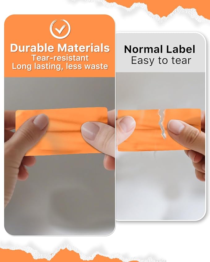 iEager 2x1 Inch Thermal Labels, Orange Rectangle Thermal Printer Stickers, Durable Shipping Label Printer Sticker for Barcode, Name, Address, 1000 Labels/Roll
