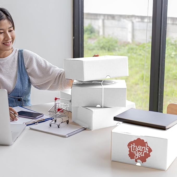 WIFTREY 8x6x4 Shipping Boxes 20 Pack for Small Business, White Corrugated Cardboard Mailer Boxes, Small Mailing Gift Boxes for Packaging