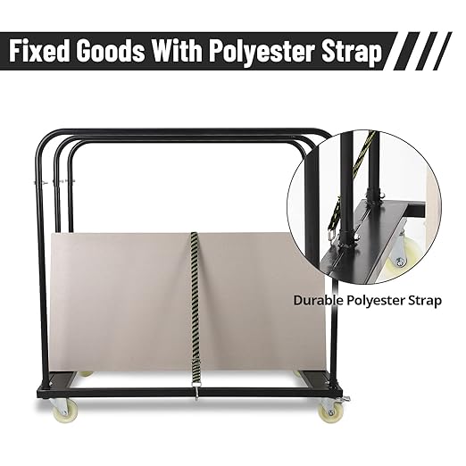 Steel Panel Truck, Drywall Cart w/ 5” PU Swivel Wheels, Heavy-Duty Panel Dolly Cart w/ 1800 LBS Capacity, for Handling Wall Panel/Lumber/Folding Table/Sheetrock