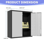 Metal Garage Wall Cabinet with Lock, Wall Mounted Metal Storage Cabinets with Doors and Shelf, Lockable Floating Tool Storage for Garage Basement Utility Room