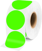 2 Inch Fluorescent Green Circle Stickers 500 Pcs,Permanent Color Coding Dots for Office,Home Organization, File Classification,Multipurpose Labels