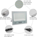LED Flood Lights 60W 3 Pack, 6000lm Super Bright Floodlight IP66 Waterproof Outdoor Security Work Light with Plug, 6000K Daylight White Light for Garden Backyard Playground Yard Garage