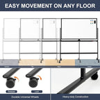 Dry Erase Whiteboard Easel on Wheels - TANKEE 70" x 36" Large Double Sided Mobile Whiteboard, Reversible Magnetic Rolling White Board for Home Office Classroom, Flip Chart Holders and Paper Pad