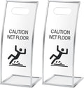 2 Packs 24 Inch Caution Wet Floor Sign Sturdy Acrylic Safety Warning Signs Safety Warning for Commercial Use Hotels High-end Exhibition Halls Market Schools Offices Restrooms Pool Decks Shops