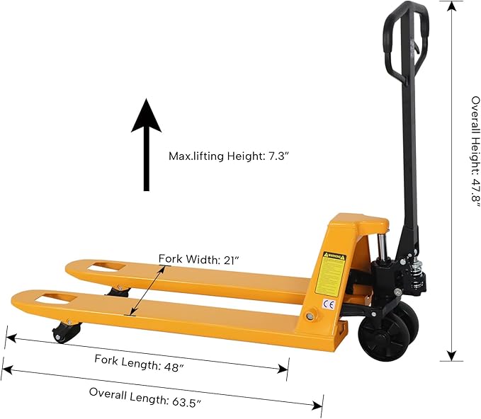 APOLLOLIFT Pallet Jack, Standard Pallet Truck 5500lbs Capacity 48" Lx21 W Forks Duty Manual Pallet Jacks Trucks for Warehouse, Factory