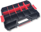 Taytools 17 Compartment Small Parts Organizer Box - Dual Latch Portable Tool Box with Removeable Dividers for Storing Hardware, Screws, Bolts, Nails, Beads or Jewely (Pack of 4)
