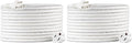Amazon Basics Extension Cord, 13 Amps, 125V, 20 Foot, White - Pack of 2