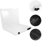 Portable Plastic File Storage Box Organizer Project Case for Documents and Papers Stackable Document Holder Suitable for Office Home and Travel Use