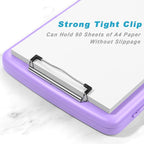 Rimilak Plastic Clipboard with Storage, 8.5 x 11 High Capacity Folio Nursing Case with Pen Holder, Size 14.2 x 9.6 x 1.2″ Folder Side-Opening for Classroom, Teacher, Student, Smooth Writing, Purple