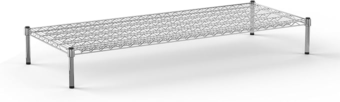 24''W x 60''L x 8''H Chrome Plated Wire Dunnage Rack | Off The Floor Storage