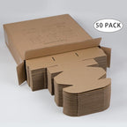 50 Pack 4x4x2 Inches Small Shipping Boxes, Brown Corrugated Cardboard Boxes, Moving Mailing Packing Box