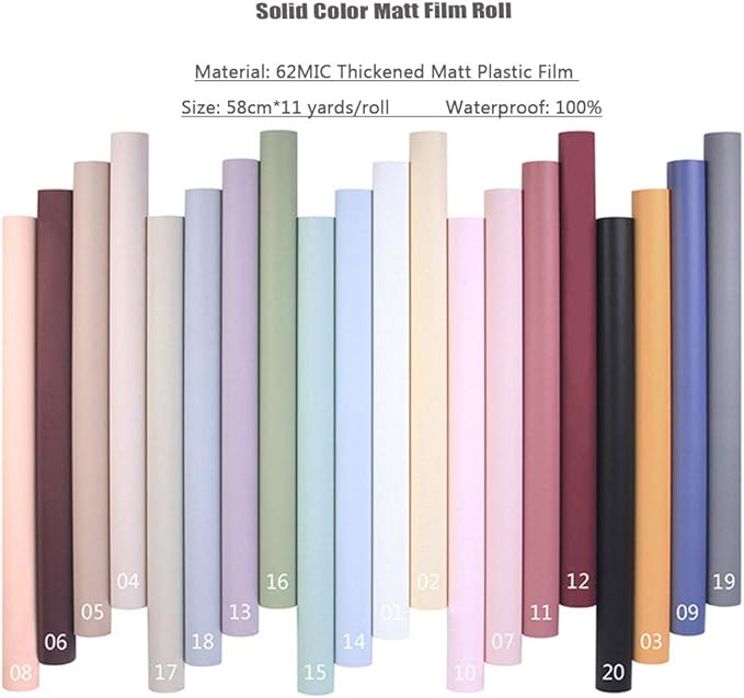 FWSA WRAPS Flower Wrapping Paper Roll Korean Floral Bouquet Packing Supplies Waterproof Fresh Flowers Gift Packaging Marterials (COLOR 7) 22.8 x 396 inches