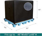 Waterproof Pallet Covers, 420D Heavy-Duty Zipper Pallet Cover to fit Pallets Up to 60" x 48" x 48" Waterproof, Stain-Resistant, Dustproof,Cargo PalletCovers with UV Protection Black