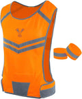 Running Reflective Vest, Inside Pocket & 2 Bands, High Visibility Reflective Running Vest for Night Running Walking Cycling