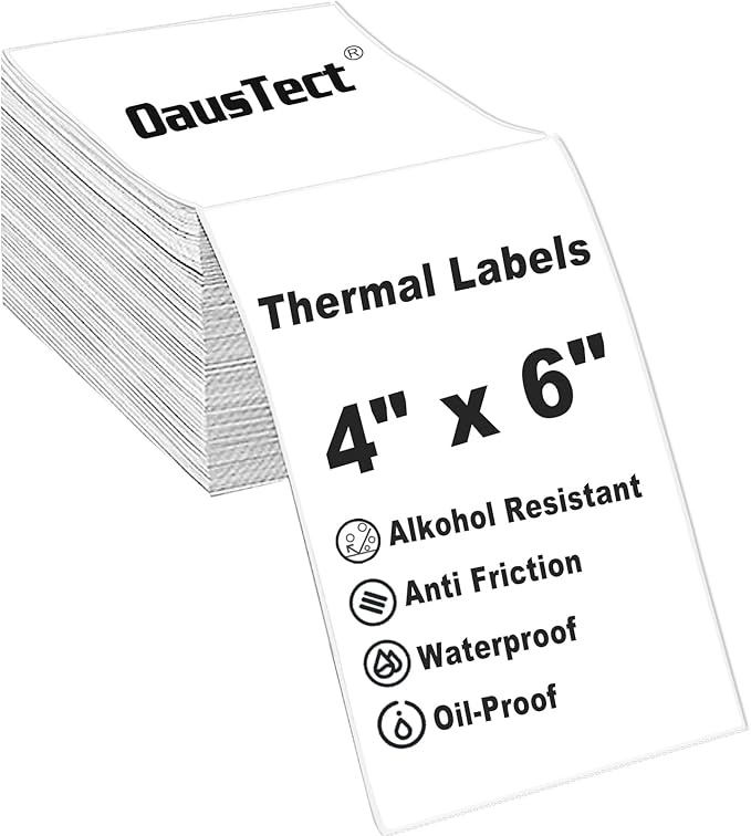 OausTect 4x6 Shipping Label 500 Fanfold Labels for Rollo, Zebra Direct Thermal Printer, with Perforations