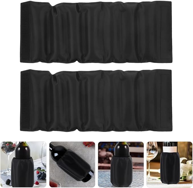 2Pcs Reusable Wine Cooler Sleeve Leakproof Insulated Gel Ice Packs for Wine and Beer Bottles Portable Bottle Cooler Bags for Camping and Outdoor Use