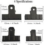 Locci Black Large Bull Clips,10 PCS Medium Binder 3.5 Inch Drawing Board Clips,Big Clip for Food Bags,Art,Office & Home Kitchen (88 mm)