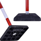 4 Pack Red White Portable Work Zone Chain Post Set, Premium Crowd Control Stanchion Sets, 40" H Traffic Delineator Post Cones with Heavy Rubber Base, 80" Plastic Chain Barriers