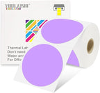 3 X 3 Inch Color Coding Dot Labels Circle Thermal Printable Waterproof 500 Pcs Round Stickers Adhesive Writable for Office, Home, Garage, DIY Sticker, Barcodes, Name Tag, Light Purple