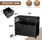 2 Drawer File Cabinet, Rolling File Cabinet with Lock, Metal Filing Cabinets Under Desk Storage Organizer with Wheels for A4/Letter/Legal (Black)