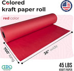 Christmas Red Kraft Paper Roll 36" x 8400" (700 feet) - Quality USA-Made Large Paper Roll 50lb Thickness for Packing, Moving, Shipping & Crafts/Art - Natural Wrapping Material by IDL Packaging