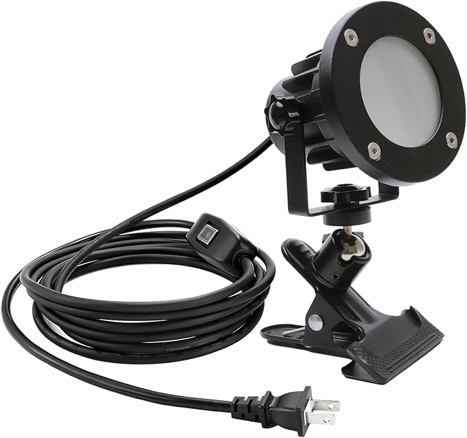 Clip Floodlight 15W LED Work Light IP65 Waterproof 150W Equivalent 11.5ft 3.5m Cord with Plug Lights for Workshop Garage, Construction Site Applicable to Various environments (15W Warm White)