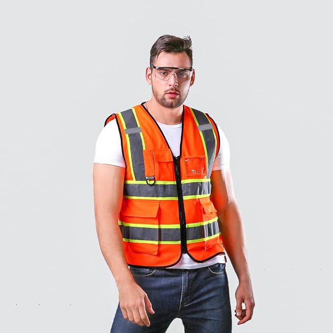 BeautyWill Custom Safety Vest Logo Class 2 High Visibility Reflevtive Vest Outdoor Protective Workwear