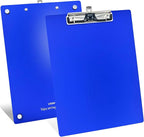 Aluminum Magnetic Clipboard A4 Metal Strong Fixed Magnet Message Clip Board Stainless Hangable w/Pen Holder Letter 9" x 12.6" for School Office Forklift Factory Workshops Garage Wharf Supplies (Blue)
