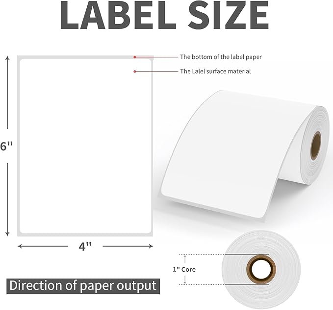 9527 Product 4x6 Blank Direct Thermal Shipping Labels for Zebra 2844 Zp-450 Zp-500 Zp-505 Direct Thermal Labels Printers, Eltron Printer, 250 Label per Roll,Total 16 Rolls 4000 Label