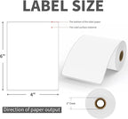 9527 Product 4x6 Blank Direct Thermal Shipping Labels for Zebra 2844 Zp-450 Zp-500 Zp-505 Direct Thermal Labels Printers, Eltron Printer, 250 Label per Roll,Total 16 Rolls 4000 Label