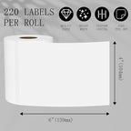 4"x6" (20 Rolls) BESTIKER Direct Thermal Shipping Labels Compatible with 4XL Label Writer 1744907, 1755120, Perforated Postage Label Paper for Thermal Printer, 220 Labels/Roll
