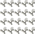 HAHIYO 1.25inch Silver Bulldog Clips Metal File Hinge Binder Clips Clamps Save Space Strong Spring Jaws Rock Solid Grip Book Lay Flat Deburred Edge for Hang Photos Wall Grid Dog Food 20PCS