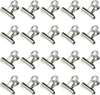 HAHIYO 1.25inch Silver Bulldog Clips Metal File Hinge Binder Clips Clamps Save Space Strong Spring Jaws Rock Solid Grip Book Lay Flat Deburred Edge for Hang Photos Wall Grid Dog Food 20PCS