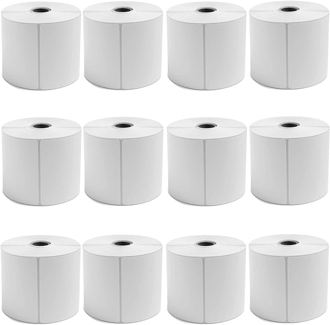 9527 Product 4x6 Direct Thermal Shipping Labels for Zebra 2844 ZP-450 ZP-500 ZP-505,Blank,450 Labels/Roll, 1" Core (12 Rolls)