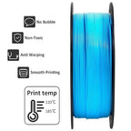 Geeetech 1.75mm PLA 3D Printer Filament, 1kg Spool (2.2lbs), Upgrade Tidy Winding Tangle-Free, Dimensional Accuracy +/- 0.02 mm, Water Blue