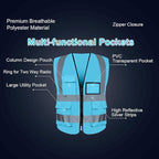 BeautyWill 10/20 Pack Custom Logo Safety Vest,Bulk High Visibility Class 2 Reflective Work Vests